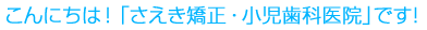 こんにちは！ 「さえき矯正・小児歯科医院」です！